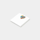 Sensibilisierung für Autismus, Herz, Post-it Klebezettel (angewinkelt)