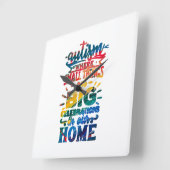 Sensibilisierung für Autismus Kleine Dinge Große F Quadratische Wanduhr (Winkel)