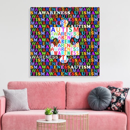 Sensibilisierung für Autismus Leinwanddruck (Insitu (Wohnzimmer))