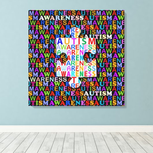 Sensibilisierung für Autismus Leinwanddruck (Insitu (Holzboden))