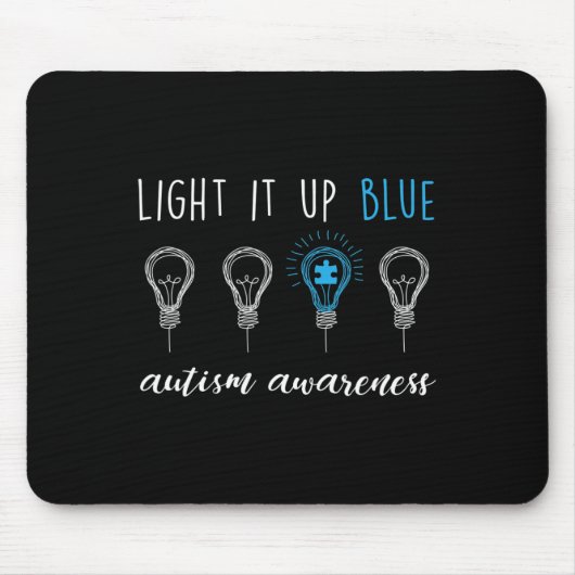 Sensibilisierung für Autismus leuchtet auf blau 1 Mousepad (Vorne)