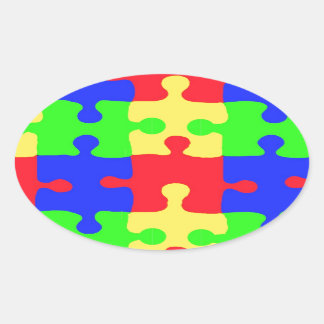 Sensibilisierung für Autismus Ovaler Aufkleber