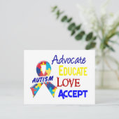 Sensibilisierung für Autismus Postkarte (Stehend Vorderseite)