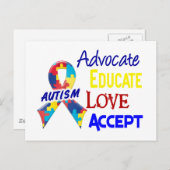 Sensibilisierung für Autismus Postkarte (Vorne/Hinten)