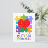 Sensibilisierung für Autismus Postkarte (Stehend Vorderseite)