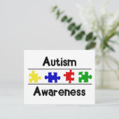 Sensibilisierung für Autismus Postkarte (Stehend Vorderseite)