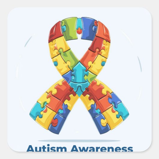 Sensibilisierung für Autismus Quadratischer Aufkleber (Vorderseite)