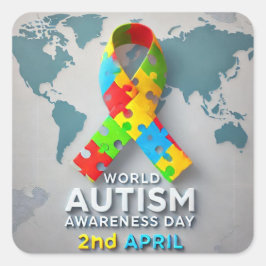 Sensibilisierung für Autismus Quadratischer Aufkleber