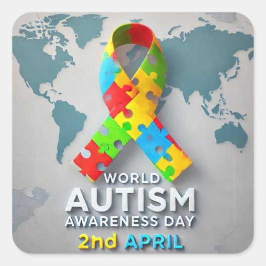 Sensibilisierung für Autismus Quadratischer Aufkleber (Vorderseite)
