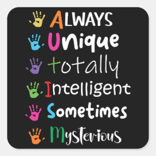 Sensibilisierung für Autismus Quadratischer Aufkleber