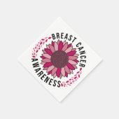 Sensibilisierung für Brustkrebs - Rosa Blume Serviette (Ecke)
