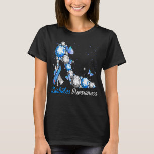 Sensibilisierung für Diabetes mellitus in Blauer u T-Shirt