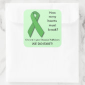 Sensibilisierung für die Erkrankung des grünen Rib Quadratischer Aufkleber (Tasche)