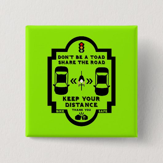 Sensibilisierung für die Sicherheit im Fahrrad Button (Vorderseite)