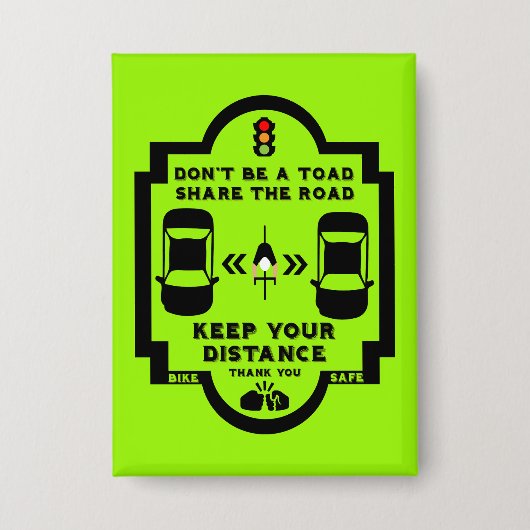 Sensibilisierung für die Sicherheit im Fahrrad Button (Vorderseite)