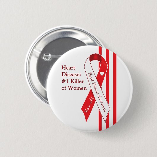 Sensibilisierung für Frauen und Herzerkrankungen Button (Vorne & Hinten)