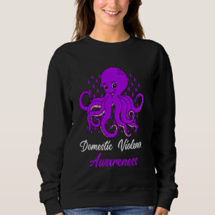Sensibilisierung für Gewalt im Inland Funny Octopu Sweatshirt