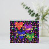 Sensibilisierung für Gewalt im Inland Postkarte (Stehend Vorderseite)