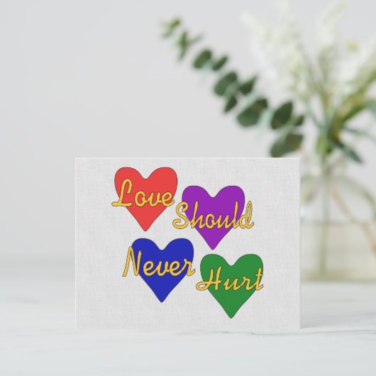 Sensibilisierung für Gewalt im Inland Postkarte (Stehend Vorderseite)