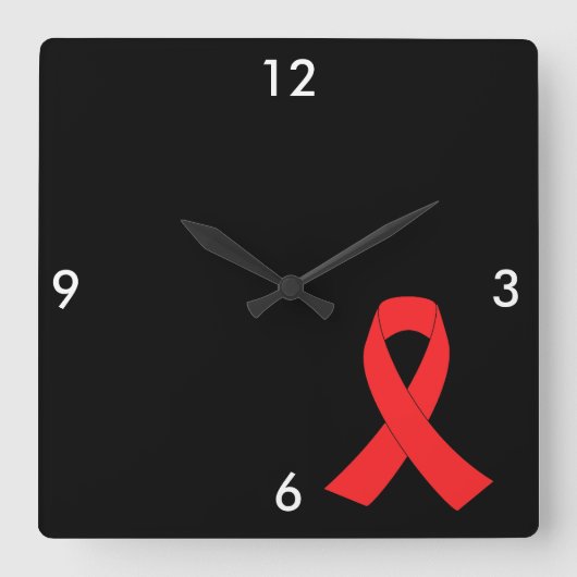 Sensibilisierung für HIV/AIDS-Multipler Karzinom Quadratische Wanduhr (Vorderseite)
