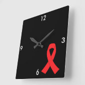 Sensibilisierung für HIV/AIDS-Multipler Karzinom Quadratische Wanduhr (Winkel)