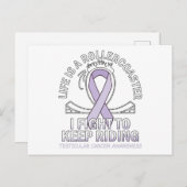 Sensibilisierung für Hodenkrebs Licht, lila Band Postkarte (Vorne/Hinten)