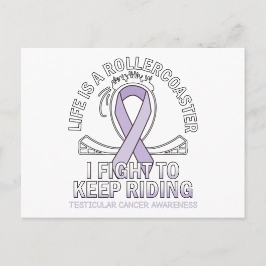 Sensibilisierung für Hodenkrebs Licht, lila Band Postkarte (Vorderseite)