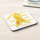 Sensibilisierung für Krebs bei Kindern Phil 4:13 Untersetzer (Linke Seite)