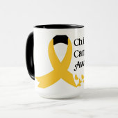 Sensibilisierung für Krebs bei Kindern Tasse (Vorderseite Links)