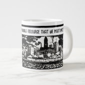 Sensibilisierung für Luftverschmutzung Moderne, tr Jumbo-Tasse (Vorderseite Rechts)