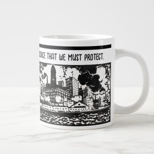 Sensibilisierung für Luftverschmutzung Moderne, tr Jumbo-Tasse (Rechts)