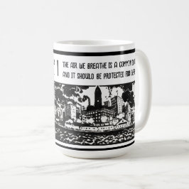 Sensibilisierung für Luftverschmutzung Moderne, tr Kaffeetasse