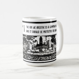 Sensibilisierung für Luftverschmutzung Moderne, tr Kaffeetasse