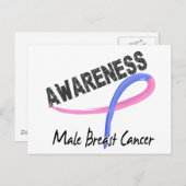 Sensibilisierung für männlichen Brustkrebs 3 Postkarte (Vorne/Hinten)