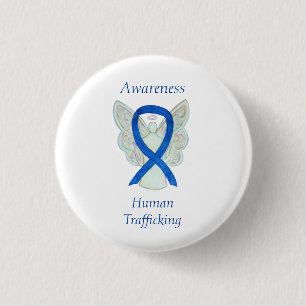 Sensibilisierung für Menschenhandel Angel Ribbon- Button