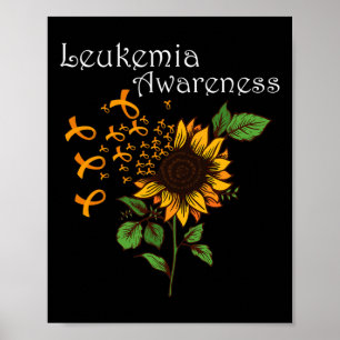 Sensibilisierung für Orangenband mit Sonnenblumen Poster