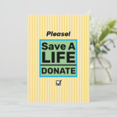 Sensibilisierung für Organspende Einladung (Stehend Vorderseite)