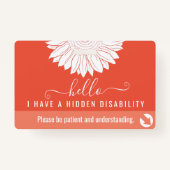 Sensibilisierung für versteckte Behinderungen und  Ausweis (Vorderseite)