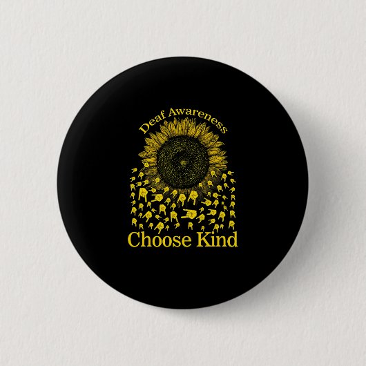 Sensibilisierung Sonnenblumen Kind Gelbe Schleife Button (Vorderseite)