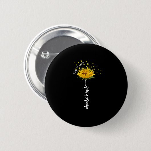 Sensibilisierung Sonnenblumen Kind Gelbe Schleife Button (Vorne & Hinten)