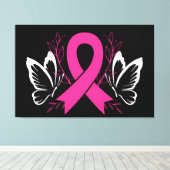 Sensibilisierungsband Brustkrebs Leinwanddruck (Insitu (Holzboden))