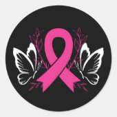 Sensibilisierungsband Brustkrebs Runder Aufkleber (Vorderseite)