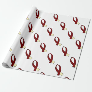 Sensibilisierungsband (Burgund & Cream) Geschenkpapier