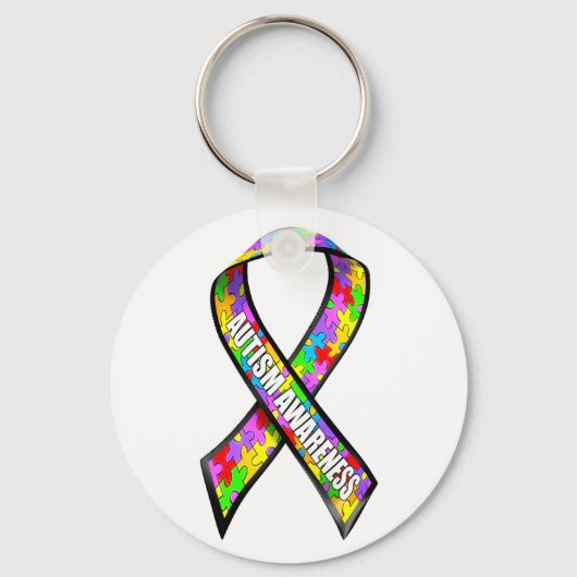 Sensibilisierungsband für Autismus Schlüsselanhänger (Vorderseite)