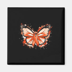 Sensibilisierungsgeschenke Orange Ribbon Butterfly Magnet