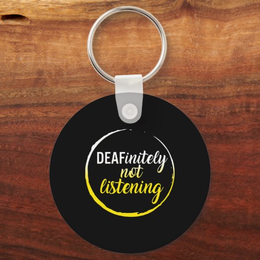 Sensibilisierungsmonat definitiv nicht hören Asl L Schlüsselanhänger (Vorderseite)