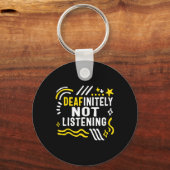 Sensibilisierungsmonat definitiv nicht hören Asl L Schlüsselanhänger (Vorderseite)