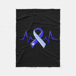 Sensibilisierungsmonat Heartbeat Blue Ribbon Fleecedecke