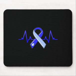 Sensibilisierungsmonat Heartbeat Blue Ribbon Mousepad
