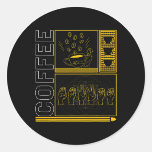 Sensibilisierungsmonat Kaffeebecher Lover Trendy L Runder Aufkleber